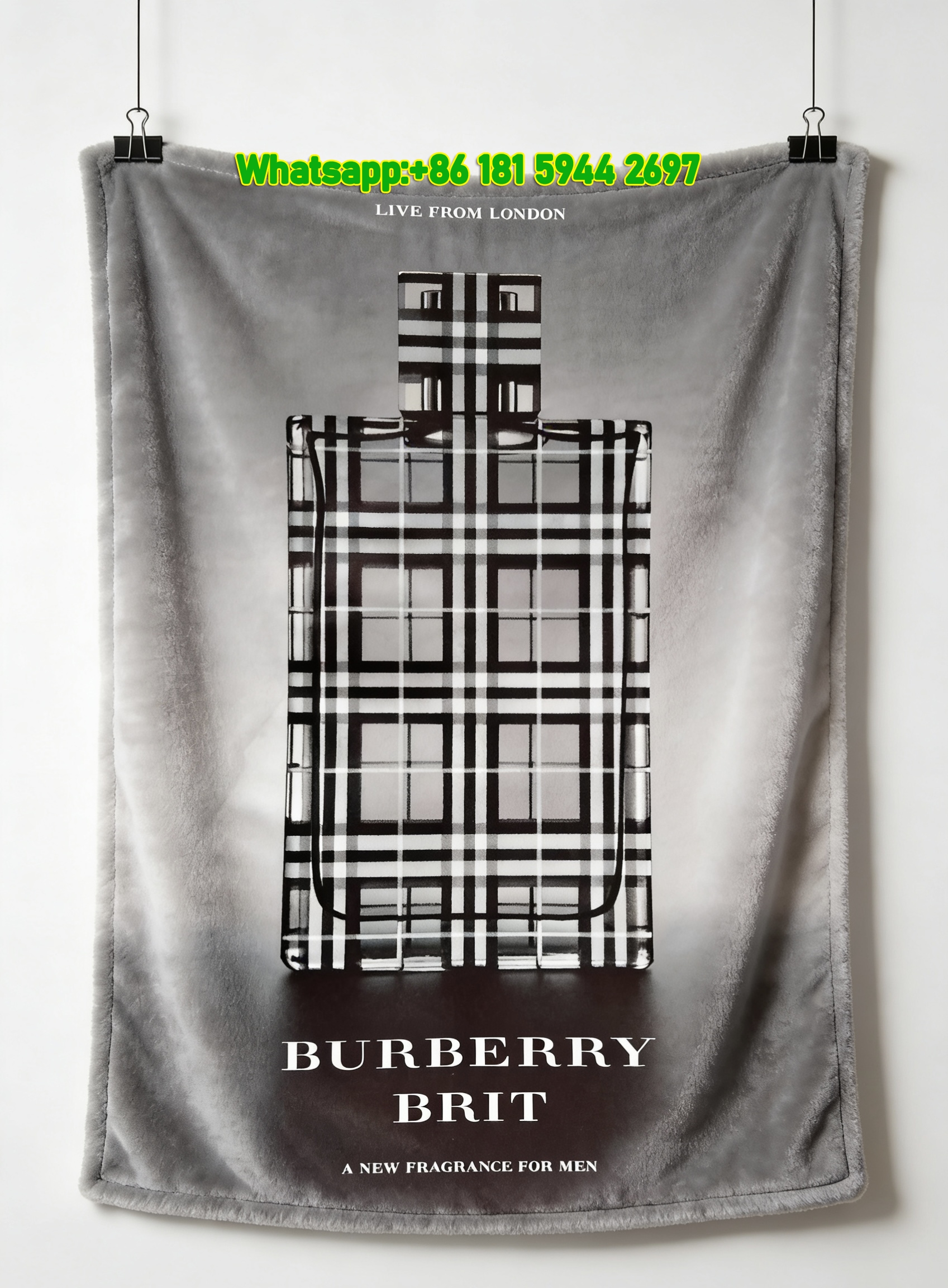 Burberry Brit Check Flannel Throw Blanket for Sofa B097
